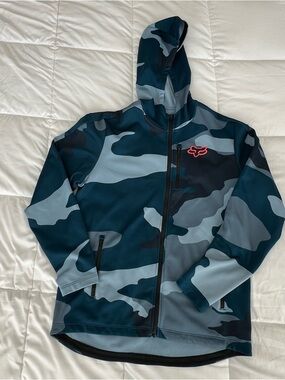 Fox Ranger Camouflage Zip Hoodie in Teal, Gray & Black